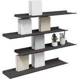 Ležeča polica 4 pcs Črna 80 x 18 x 2,5 cm Jeklo, (5000201069) | Shoptok.si