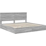  Krevet s od storage Siva Sonoma 200 x 200 cm Konstruirano drvo | shoptok.hr