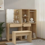 vidaXL Komplet toaletnih mizic z LED lučkami sonoma hrast konstr. les, (21129709) Cene