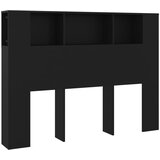  Uzglavlje s ormarićem crno 140 x 18,5 x 104,5 cm | shoptok.hr