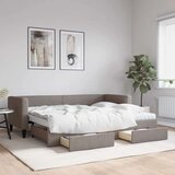  Izvlečna dnevna postelja s predali taupe 80x200 cm blago, (20787962) Cene