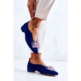 Boto Elegant Suede Shoes With Decoration Navy McQueen | shoptok.hr
