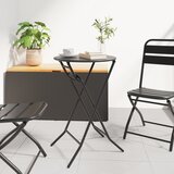 vidaXL Sklopivi vrtni stol Antacitski Ø50x72 cm Čelik | shoptok.hr