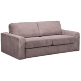 Makamii Prašno rožnata raztegljiva sedežna garnitura iz rebrastega žameta 195 cm Nona – | Shoptok.si