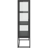  Visoka komoda antracit 80x35x135 cm od čelika i kaljenog stakla | shoptok.hr