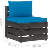  Modularna srednja sofa s jastucima od sivo impregniranog drva | Eponuda.com