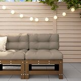 The Living Store Sredinski kavč z blazinami medeno rjav trden borov les - Sredinski Kavč, (21494481) | Shoptok.si