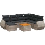 vidaXL 8-dijelni set vrtnih sofa od poliratana s jastucima sivi | shoptok.hr