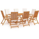  9-dijelni vrtni blagovaonski set s jastucima masivna tikovina | Eponuda.com