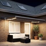  Ručni okvir tende s LED-ima Sivosmeđa 4,5 × 3 m Cijene