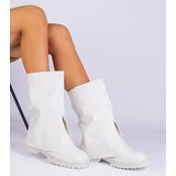 Gemre White ankle boots with a turned-down upper Rozalia | Shoptok.si