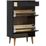  Ormar za cipele MOLDE 59,5 x 35 x 103 cm Masivna borovina Crna | shoptok.hr