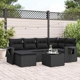  7-dijelni set vrtnih sofa od poliratana s jastucima crni | shoptok.hr