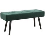 Nesta Oblazinjena klop, zelena, žametni videz, X-vzorec, nosilnost do 120 kg, 100×36×45 cm, za spalnico in hodnik, (5000493454) | Shoptok.si