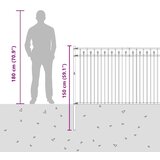 Spike Fence Črna 200 x 150 cm Prašno lakirano jeklo, (5000157915) | Shoptok.si