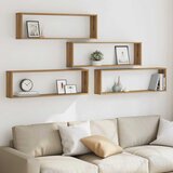  Kockaste zidne police 4 kom boja hrasta 100x15x30 cm drvene | Eponuda.com