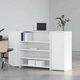 vidaXL Sprejemna pisalna miza bela 180x50x103,5 cm iz umetnega lesa | Shoptok.si