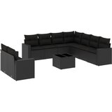  10-dijelni set vrtnih sofa s jastucima crni od poliratana | shoptok.hr