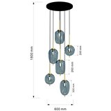 Wofi 5007-502 - Luster na sajli BELLEVILLE 6xE14/40W/230V crna/zlatna | Eponuda.com