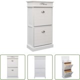 The Living Store Omarica za čevlje bela 50x28x98 cm les pavlovnije - Omarica Za Čevlje, (21744607) | Shoptok.si