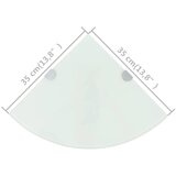  Kutne police s nosačima 2 kom staklene bijele 35 x 35 cm | shoptok.hr