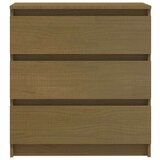 vidaXL Nočna omarica medeno rjava 60x36x64 cm trdna borovina | Shoptok.si