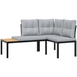 vidaXL 6-dijelni set vrtnih sofa s jastucima čelik obložen prahom crni | shoptok.hr