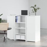  Recepcijski stol bijeli 135x50x103,5 cm izrađeno drvo | shoptok.hr