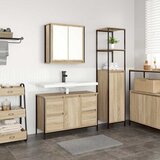  Set namještaja za kupaonicu s policom 2 pcs Sonoma hrast i crna | Eponuda.ba