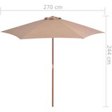 vidaXL vrtni suncobran s drvenom šipkom 270 cm bež | shoptok.hr