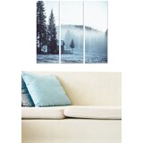 Wallity MDF1208290 multicolor decorative mdf painting (3 pieces) Cene