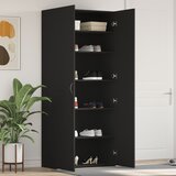 vidaXL Kabinet za čevlje Črna 80x35,5x180 cm Inženirski les | Shoptok.si