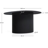 Kave Home Crni stolić za kavu sa staklenom pločom stola 74x81,5 cm Olir – | shoptok.hr