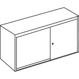 mauser Omara z drsnimi vrati, akustični učinek, plošča iz umetne mase, VxŠxG 830 x 1200 x 432 mm, 1 polica, čista bela / aluminijasto siva / javor | Shoptok.si