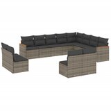 The Living Store Vrtna sedežna garnitura 12-delna z blazinami siva poli ratan - Vrtna Sedežna Garniture, (21443236) | Shoptok.si