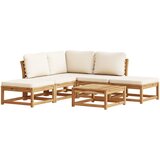  The Living Store Vrtna sedežna garnitura 6-delna z blazinami trden akacijev les - Vrtna Sedežna Garnitura, (21446335) | Shoptok.si