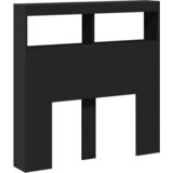 Ormarić za uzglavlje s LED svjetlima crni 100 x 17 x 102 cm | shoptok.hr