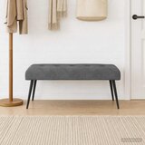  Klupa s gumbastim tkanjem Tamnosiva 110 x 40 x 46 cm Baršun | shoptok.hr