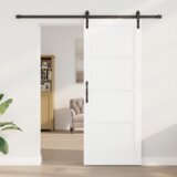 vidaXL klizna vrata s kompletnim hardverom bijela 83x211 cm čvrsta drvena borovina | shoptok.hr