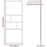  Zid za walk-in tuš Crna 80 x 195 x 0.5 cm Staklo i aluminij | shoptok.hr