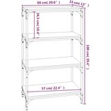 Ormarić za knjige boja hrasta 60x33x100 cm od drva i čelika | shoptok.hr
