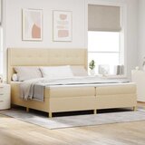  Krevet s opruga kutije s LED trakama Krema 200 x 200 cm tkanina | shoptok.hr