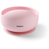 BabyOno Siilicone Plate 6m+ silikonska posoda s priseskom Pink 1 kos | Shoptok.si