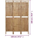 Sobna pregrada s 3 panela od bambusa 120 x 180 cm | shoptok.hr