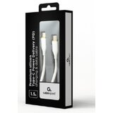 Gembird CC-USB2S-CMCM-1.5M-W 60W Premium silicon Type-C PD charging & data cable, 1.5m, White | ePonuda.com