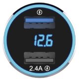 Winner Group - Auto punjač sa displejem 2xUSB-A Power Delivery 30W crn | Eponuda.com