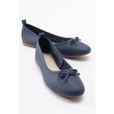 LuviShoes 01 Navy Blue Skin Women's Ballet Flats Cene