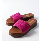 Gemre Dark Pink Lacy Slides with Rhinestones Irvine | shoptok.hr