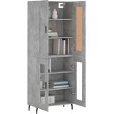 vidaXL Visoka komoda siva betona 69 5x34x180 cm od konstruiranog drva | shoptok.hr