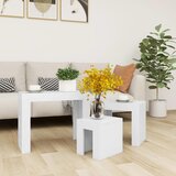  Uklapajući stolići za kavu 3 kom bijeli od konstruiranog drva | shoptok.hr